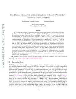 Conditional Encryption with Applications to Secure Personalized Password
  Typo Correction