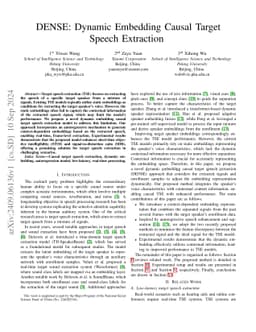 DENSE: Dynamic Embedding Causal Target Speech Extraction