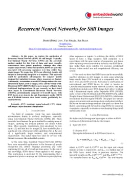 Recurrent Neural Networks for Still Images