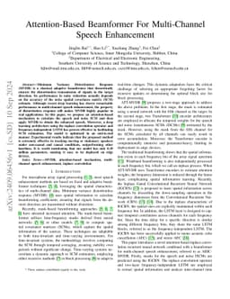 Attention-Based Beamformer For Multi-Channel Speech Enhancement