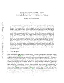 Image Vectorization with Depth: convexified shape layers with depth
  ordering