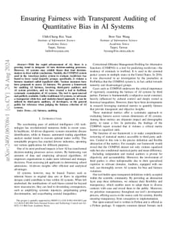 Ensuring Fairness with Transparent Auditing of Quantitative Bias in AI
  Systems