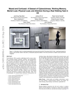 Mazed and Confused: A Dataset of Cybersickness, Working Memory, Mental
  Load, Physical Load, and Attention During a Real Walking Task in VR