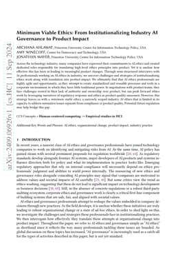 Minimum Viable Ethics: From Institutionalizing Industry AI Governance to
  Product Impact