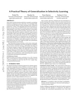 A Practical Theory of Generalization in Selectivity Learning