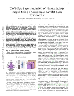 CWT-Net: Super-resolution of Histopathology Images Using a Cross-scale
  Wavelet-based Transformer