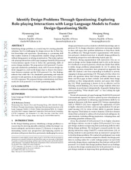 Identify Design Problems Through Questioning: Exploring Role-playing
  Interactions with Large Language Models to Foster Design Questioning Skills