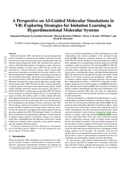 A Perspective on AI-Guided Molecular Simulations in VR: Exploring
  Strategies for Imitation Learning in Hyperdimensional Molecular Systems