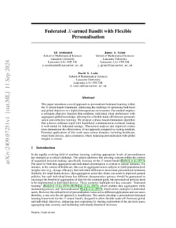 Federated $\mathcal{X}$-armed Bandit with Flexible Personalisation