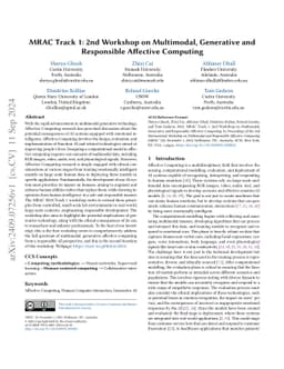 MRAC Track 1: 2nd Workshop on Multimodal, Generative and Responsible
  Affective Computing