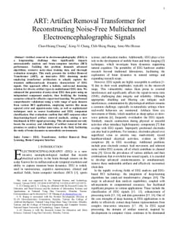 ART: Artifact Removal Transformer for Reconstructing Noise-Free
  Multichannel Electroencephalographic Signals