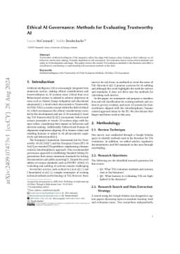 Ethical AI Governance: Methods for Evaluating Trustworthy AI