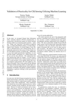 Validation of Practicality for CSI Sensing Utilizing Machine Learning
