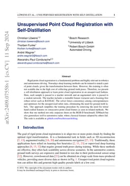 Unsupervised Point Cloud Registration with Self-Distillation