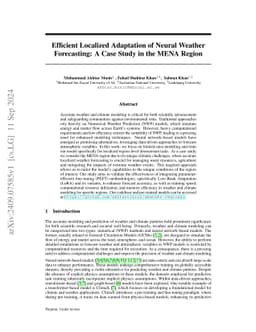Efficient Localized Adaptation of Neural Weather Forecasting: A Case
  Study in the MENA Region