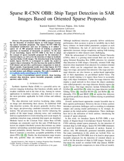 Sparse R-CNN OBB: Ship Target Detection in SAR Images Based on Oriented
  Sparse Proposals