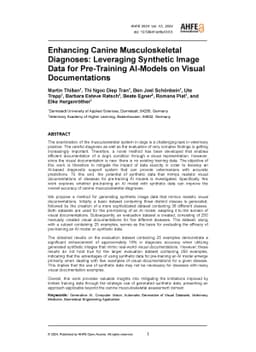 Enhancing Canine Musculoskeletal Diagnoses: Leveraging Synthetic Image
  Data for Pre-Training AI-Models on Visual Documentations