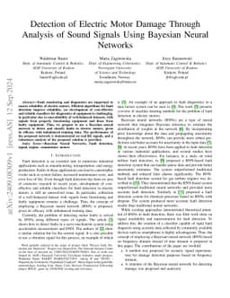 Detection of Electric Motor Damage Through Analysis of Sound Signals
  Using Bayesian Neural Networks