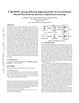 E-QUARTIC: Energy Efficient Edge Ensemble of Convolutional Neural
  Networks for Resource-Optimized Learning