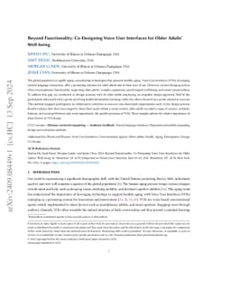 Beyond Functionality: Co-Designing Voice User Interfaces for Older
  Adults' Well-being