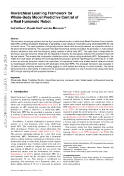 Hierarchical Learning Framework for Whole-Body Model Predictive Control
  of a Real Humanoid Robot