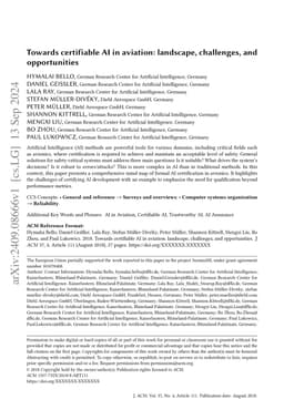 Towards certifiable AI in aviation: landscape, challenges, and
  opportunities