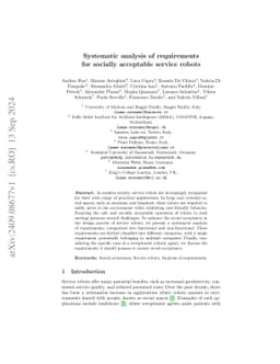 Systematic analysis of requirements for socially acceptable service
  robots