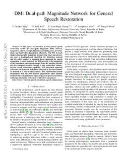 DM: Dual-path Magnitude Network for General Speech Restoration