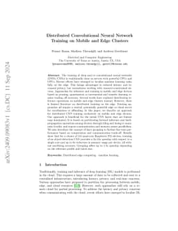 Distributed Convolutional Neural Network Training on Mobile and Edge
  Clusters