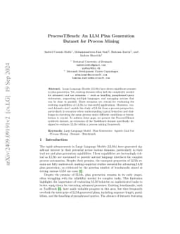 ProcessTBench: An LLM Plan Generation Dataset for Process Mining