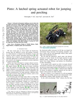 Pinto: A latched spring actuated robot for jumping and perching