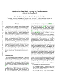 LabellessFace: Fair Metric Learning for Face Recognition without
  Attribute Labels