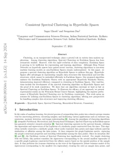 Consistent Spectral Clustering in Hyperbolic Spaces