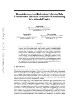 Keypoint-Integrated Instruction-Following Data Generation for Enhanced Human Pose and Action Understanding in Multimodal Models