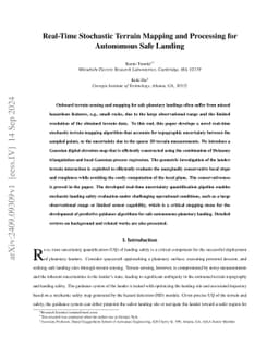 Real-Time Stochastic Terrain Mapping and Processing for Autonomous Safe
  Landing