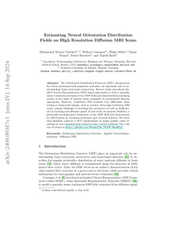 Estimating Neural Orientation Distribution Fields on High Resolution
  Diffusion MRI Scans