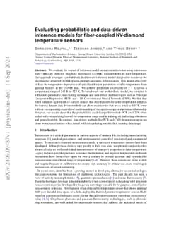 Evaluating probabilistic and data-driven inference models for fiber-coupled NV-diamond temperature sensors