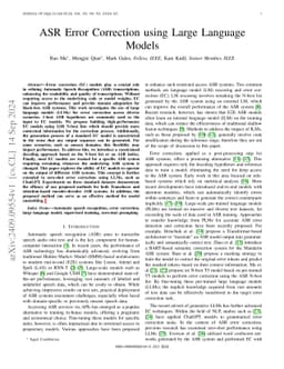 ASR Error Correction using Large Language Models