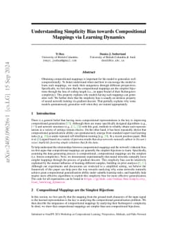 Understanding Simplicity Bias towards Compositional Mappings via
  Learning Dynamics