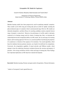 Extrapolative ML Models for Copolymers