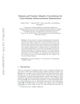 Domain and Content Adaptive Convolutions for Cross-Domain Adenocarcinoma
  Segmentation