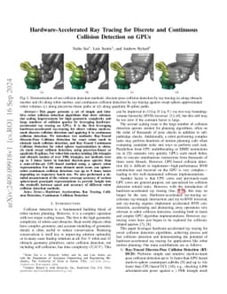Hardware-Accelerated Ray Tracing for Discrete and Continuous Collision
  Detection on GPUs