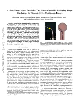 A Non-Linear Model Predictive Task-Space Controller Satisfying Shape
  Constraints for Tendon-Driven Continuum Robots