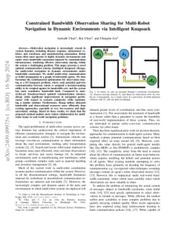 Constrained Bandwidth Observation Sharing for Multi-Robot Navigation in Dynamic Environments via Intelligent Knapsack