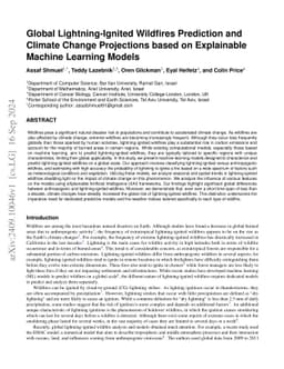 Global Lightning-Ignited Wildfires Prediction and Climate Change
  Projections based on Explainable Machine Learning Models