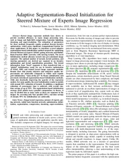Adaptive Segmentation-Based Initialization for Steered Mixture of
  Experts Image Regression