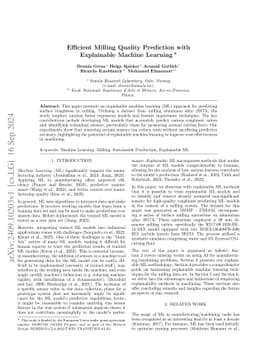 Efficient Milling Quality Prediction with Explainable Machine Learning