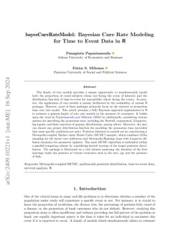 bayesCureRateModel: Bayesian Cure Rate Modeling for Time to Event Data
  in R