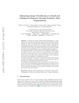 Enhancing Image Classification in Small and Unbalanced Datasets through
  Synthetic Data Augmentation