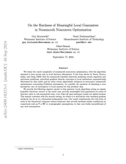 On the Hardness of Meaningful Local Guarantees in Nonsmooth Nonconvex
  Optimization